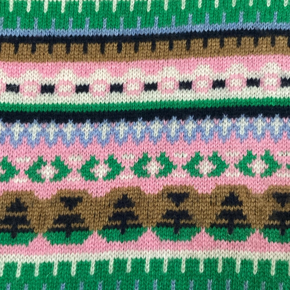 J Crew Mock Neck Lambs Wool Blend Fair Isle Sweater - XL - Picture 3 of 8